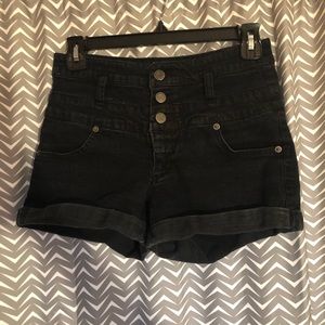 black high waisted shorts